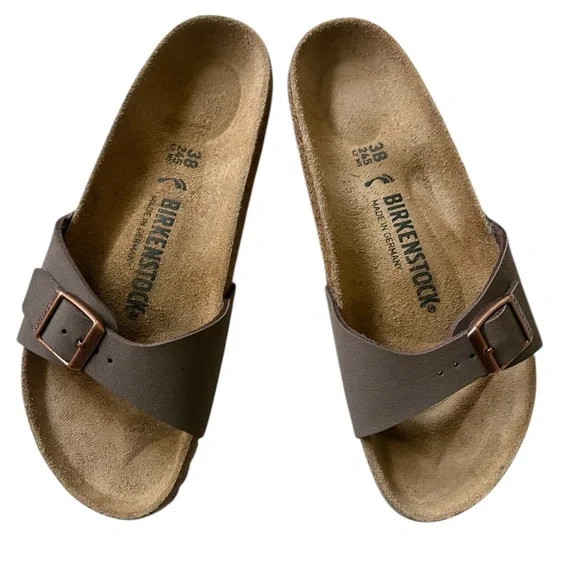 BIRKENSTOCK Madrid Birkibuc Sandals in Mocha Size 38